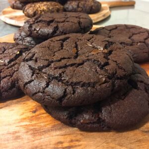 vegan double choc fudge cookies