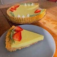 Vegan lemon and rosemary tart in Melbourne