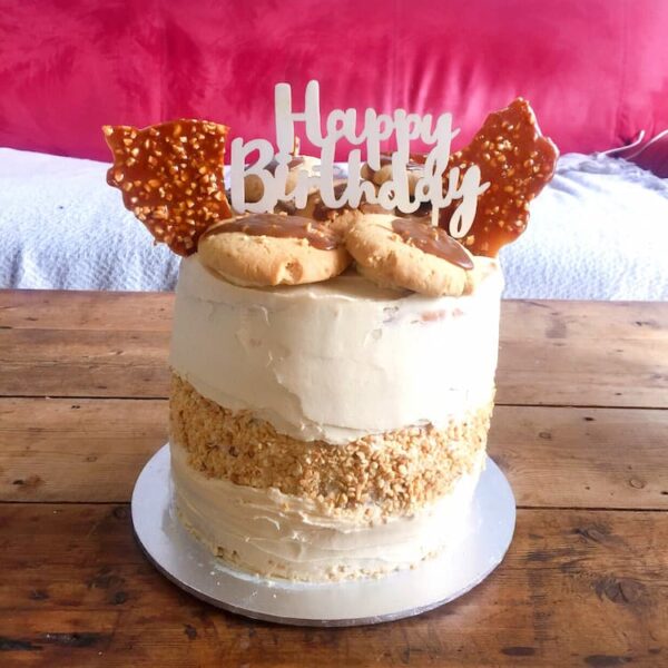 Peanut butter and caramel cake