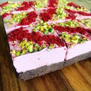 Vegan raspberry cheesecake brownie in Melbourne