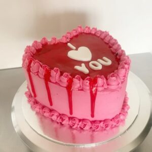 Vegan love heart cake for valentine's Day in Melbourne.