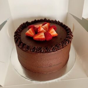 Vegan chocolate berry cake in Melbourne