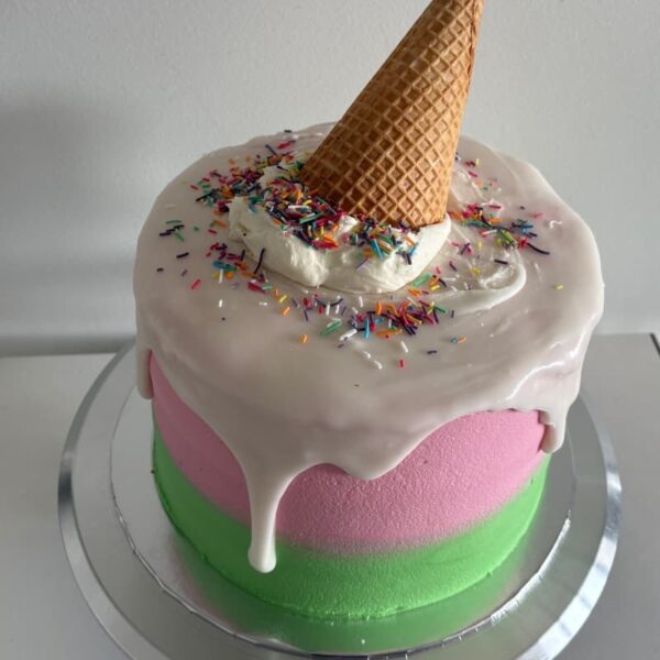 Vegan ice cream drip cake in Melbourne.