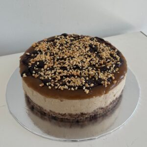 Vegan salted caramel and peanut butter cheesecake in Melbourne.
