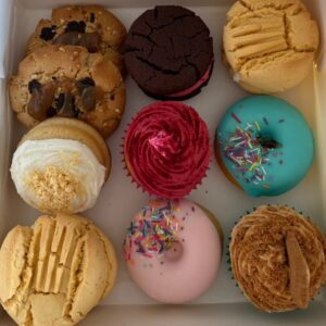 Vegan mixed treat box in Melbourne.