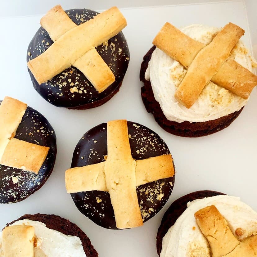 Vegan hot cross donuts - Easter style donuts.