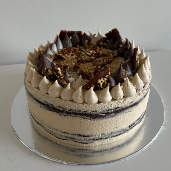 Vegan gluten-free choc caramel cake in Melbourne