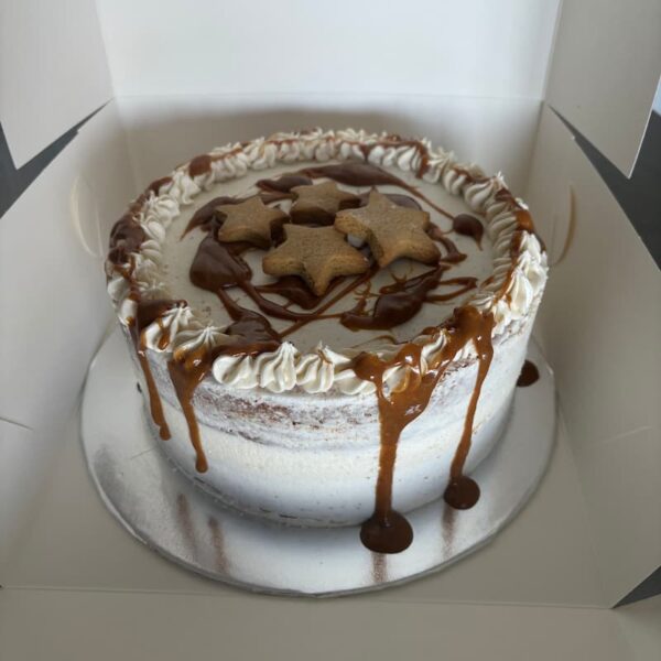 Vegan gingerbread biscoff cake in Melbourne
