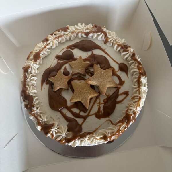 Vegan gingerbread biscoff cake in Melbourne