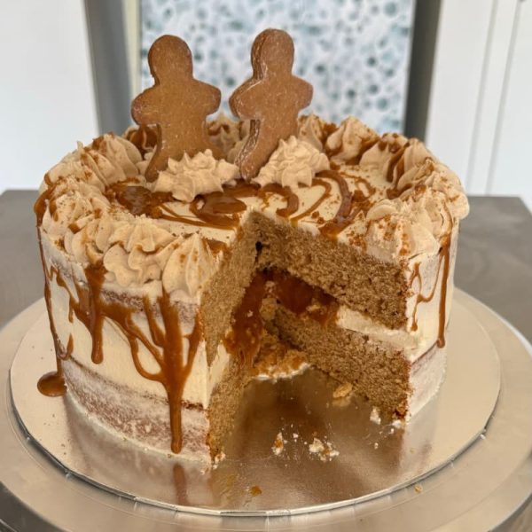 Vegan gingerbread Biscoff Christmas cake in Melbourne