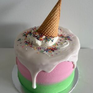 Vegan ice cream drip cake. Custom made vegan cakes in Melbourne.