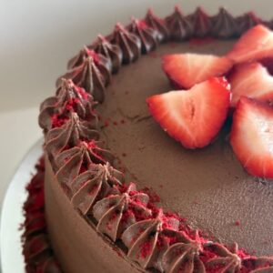 Vegan chocolate berry cake in Melbourne